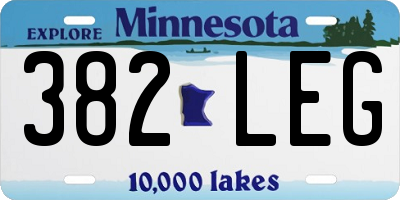 MN license plate 382LEG