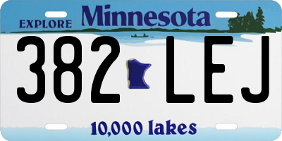 MN license plate 382LEJ