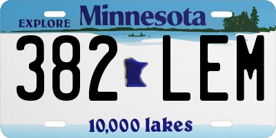 MN license plate 382LEM