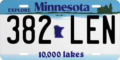 MN license plate 382LEN