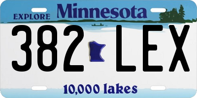 MN license plate 382LEX