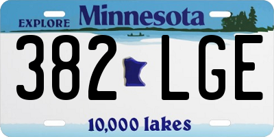 MN license plate 382LGE