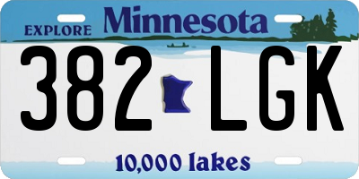 MN license plate 382LGK