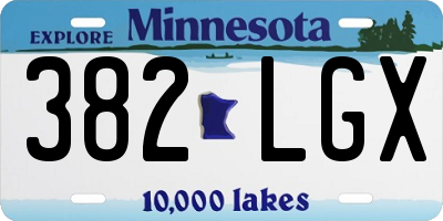 MN license plate 382LGX