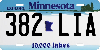MN license plate 382LIA