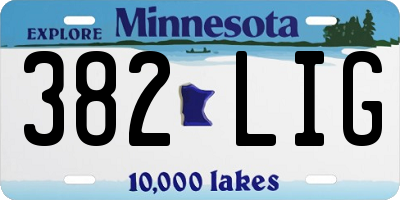 MN license plate 382LIG