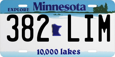 MN license plate 382LIM