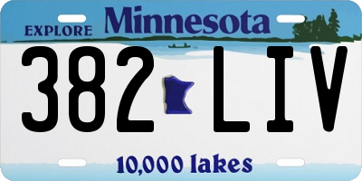 MN license plate 382LIV