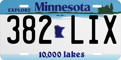 MN license plate 382LIX