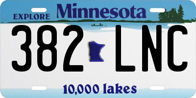 MN license plate 382LNC