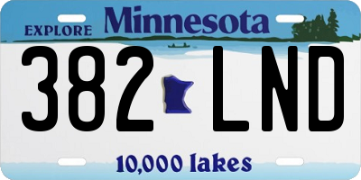 MN license plate 382LND