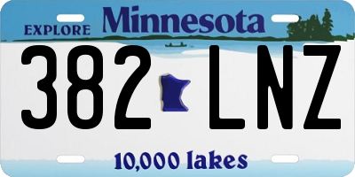 MN license plate 382LNZ