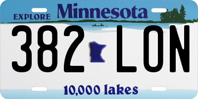 MN license plate 382LON