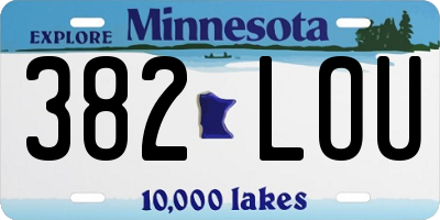 MN license plate 382LOU