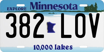 MN license plate 382LOV