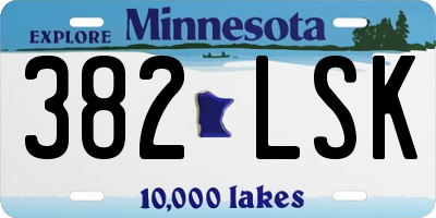 MN license plate 382LSK