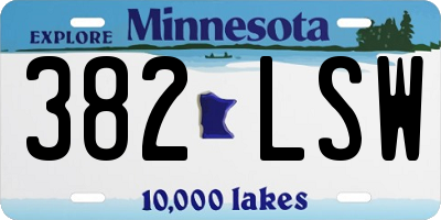 MN license plate 382LSW