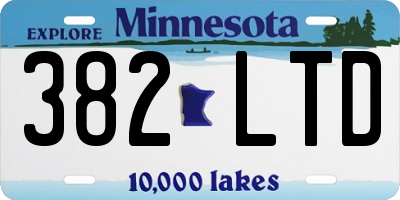 MN license plate 382LTD