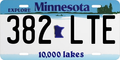 MN license plate 382LTE
