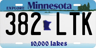 MN license plate 382LTK