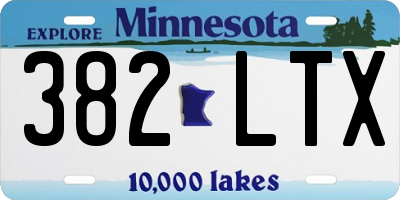 MN license plate 382LTX