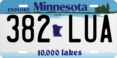 MN license plate 382LUA