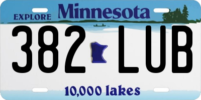 MN license plate 382LUB