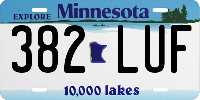 MN license plate 382LUF