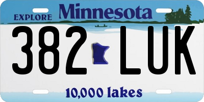 MN license plate 382LUK