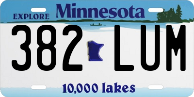 MN license plate 382LUM