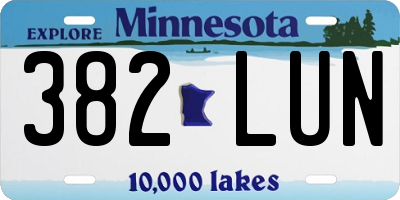MN license plate 382LUN