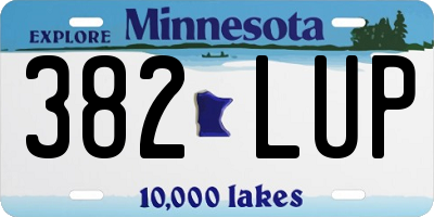 MN license plate 382LUP
