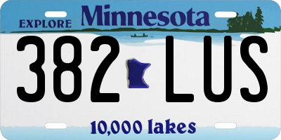MN license plate 382LUS