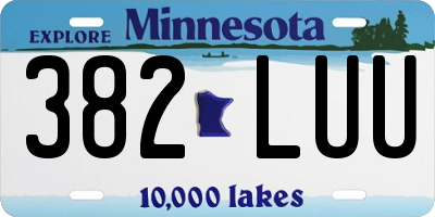 MN license plate 382LUU