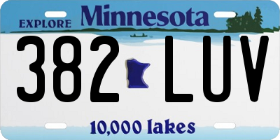 MN license plate 382LUV