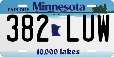 MN license plate 382LUW