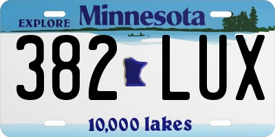 MN license plate 382LUX