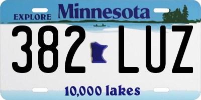 MN license plate 382LUZ