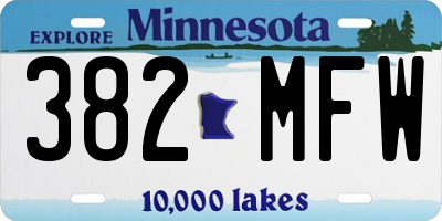 MN license plate 382MFW