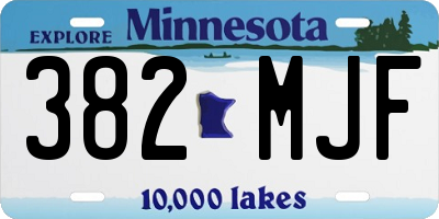 MN license plate 382MJF