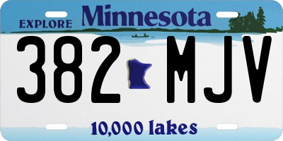 MN license plate 382MJV