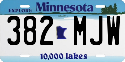 MN license plate 382MJW