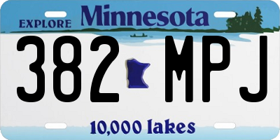 MN license plate 382MPJ