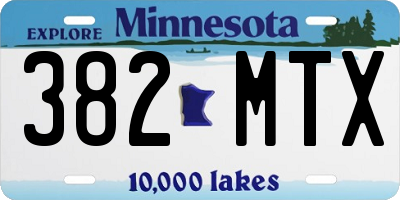 MN license plate 382MTX