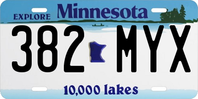MN license plate 382MYX
