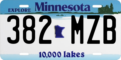 MN license plate 382MZB