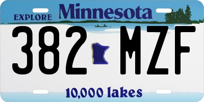 MN license plate 382MZF