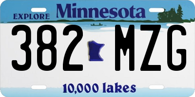 MN license plate 382MZG