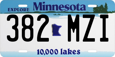 MN license plate 382MZI