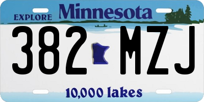 MN license plate 382MZJ